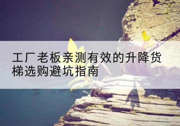 建平升降货梯怎么选-工厂老板亲测有效的升降货梯选购避坑指南